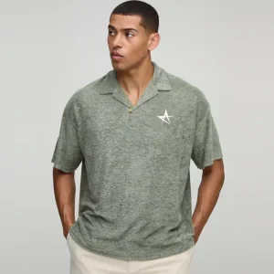 Oversized Textured Revere Polo