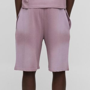 Oversized Washed Rhinestone Jersey Shorts