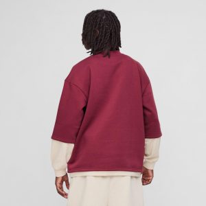 Oversized Half Sleeve Faux Layer 13 Applique Sweatshirt