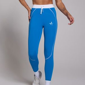 Abstract Leggings – Marine Blue